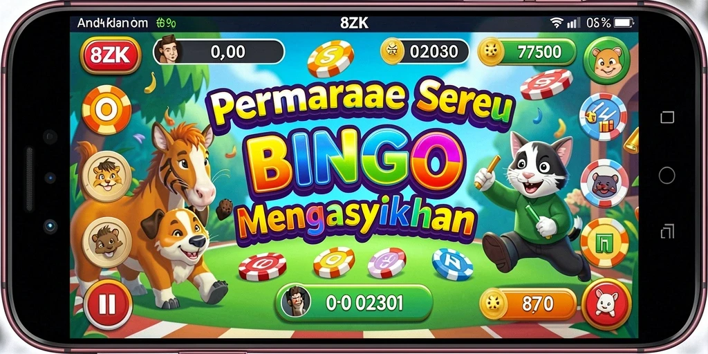 Tampilan gameplay 8ZK dengan fitur Bingo yang menarik.