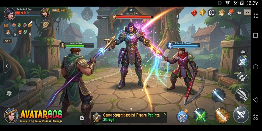 Tangkapan layar <strong>AVATAR808</strong> menampilkan aksi strategi mendebarkan di lapangan pertempuran.