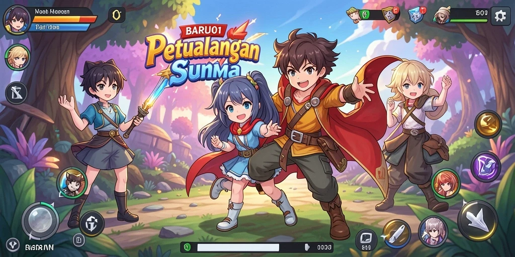 Tampilan gameplay menarik dari BARU01 yang penuh aksi Anime.
