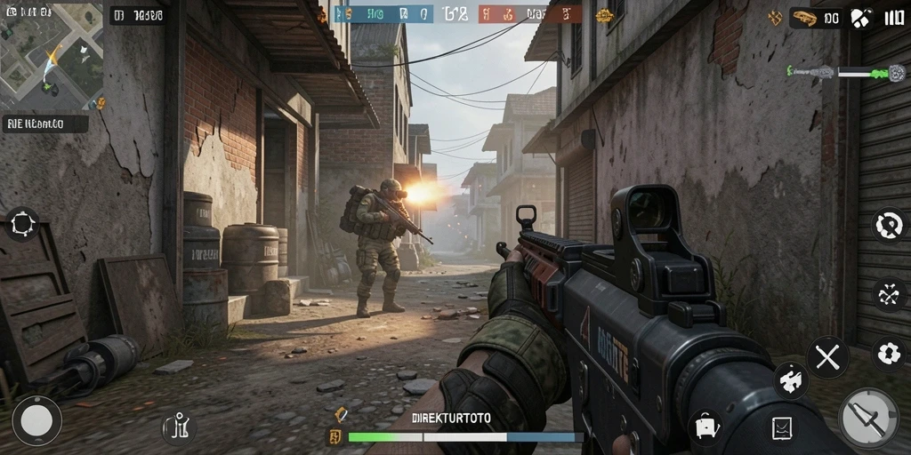 Tangkapan layar menampilkan aksi seru dalam permainan FPS.
