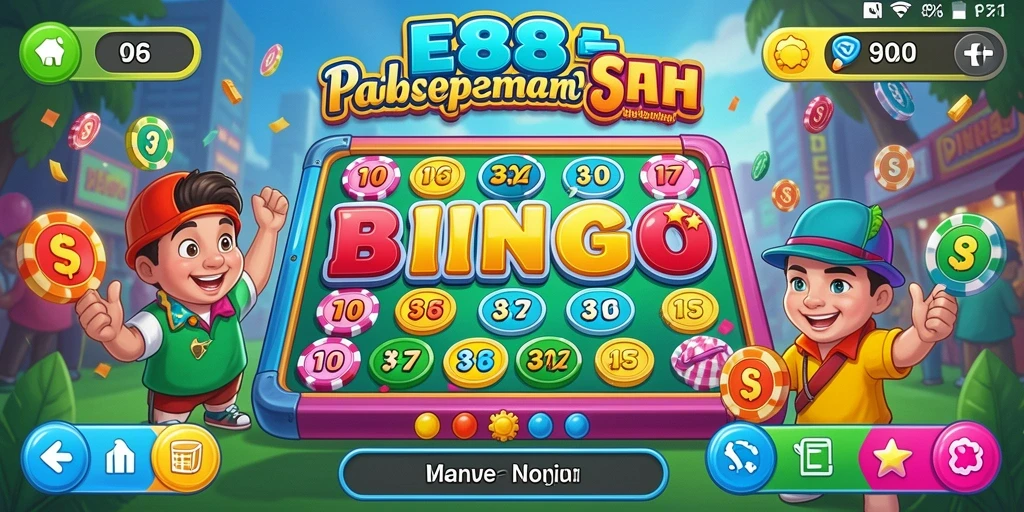Tampilan gameplay seru dalam permainan Bingo E88.