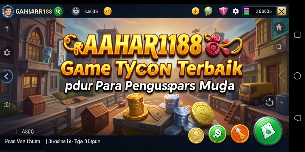 Screenshot utama GAHAR188 menampilkan gameplay seru dan manajemen bisnis.