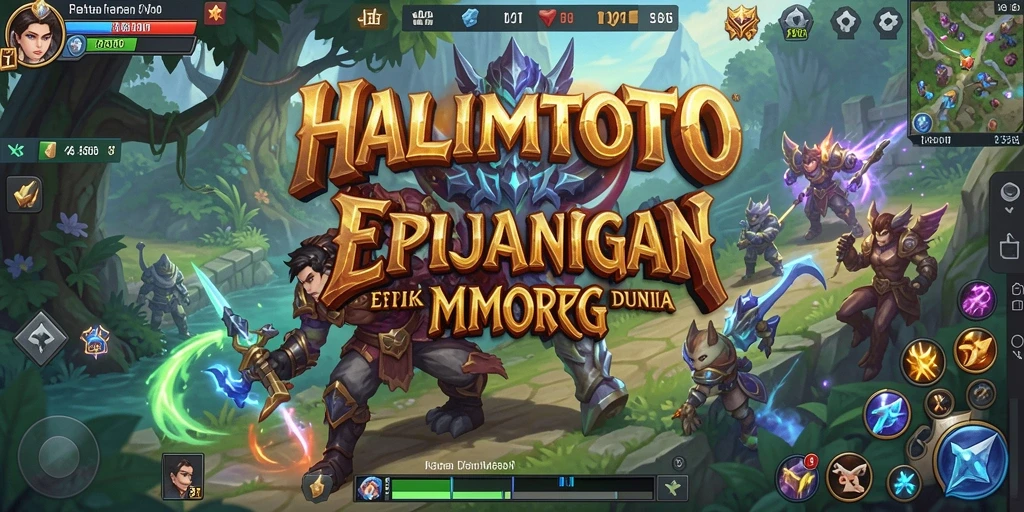 Screenshot gameplay HALIMTOTO yang menampilkan pertempuran epik di dunia MMORPG.
