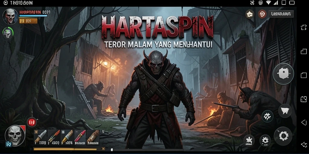 Gameplay HARTASPIN dengan suasana Horror yang mencekam.