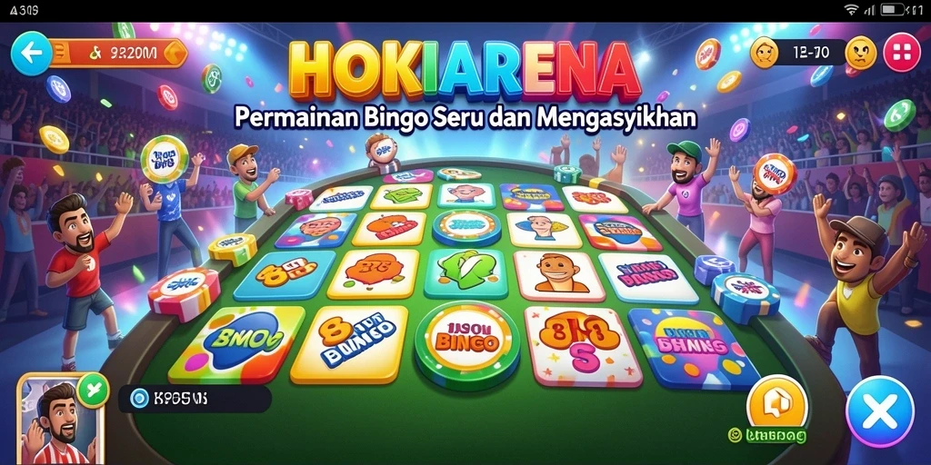 Tampilan gameplay HOKIARENA yang menarik saat permainan Bingo berlangsung.