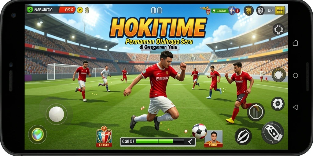 Screenshot HOKITIME menunjukkan momen mendebarkan dalam pertandingan olahraga.