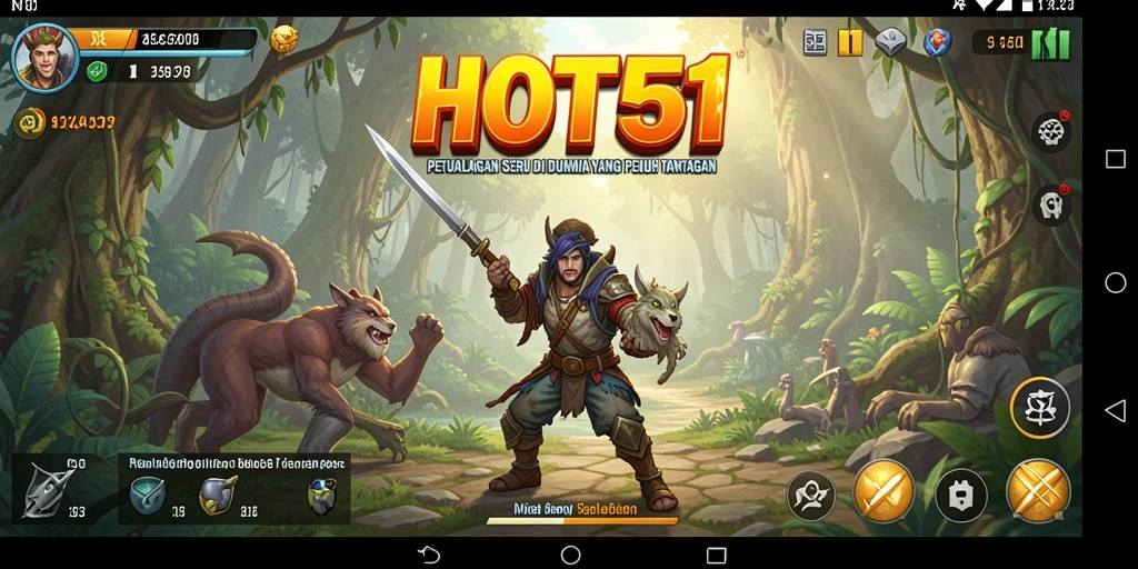Tampilan dinamis dari gameplay petualangan HOT51 yang seru.