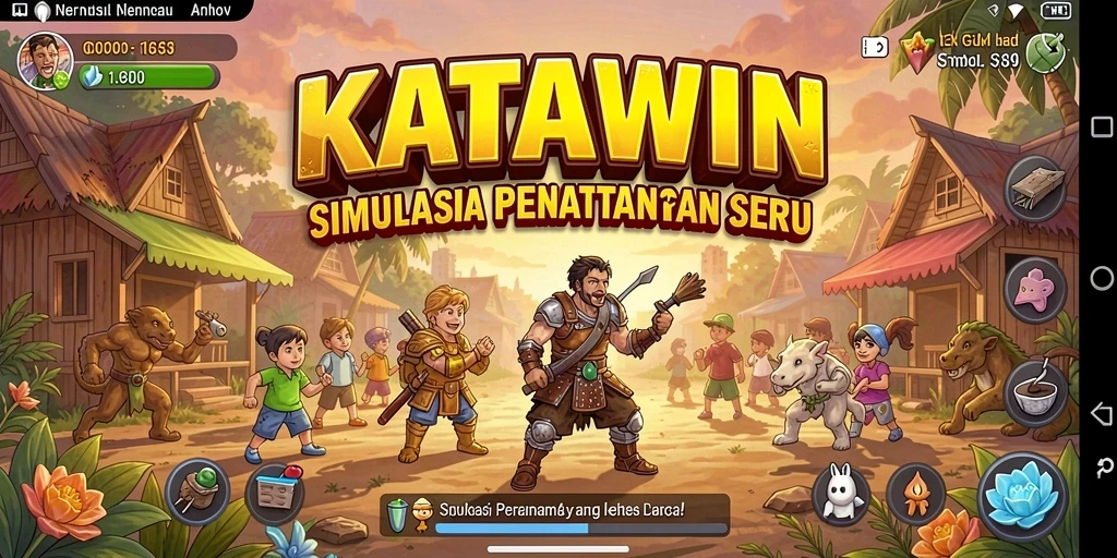 Screenshot gameplay KATAWIN menampilkan momen mendebarkan dalam simulasi.