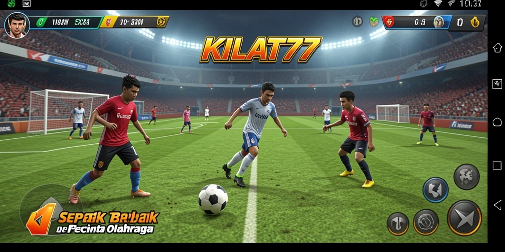 Tampilan gameplay KILAT77 yang memukau dalam pertandingan sepak bola.