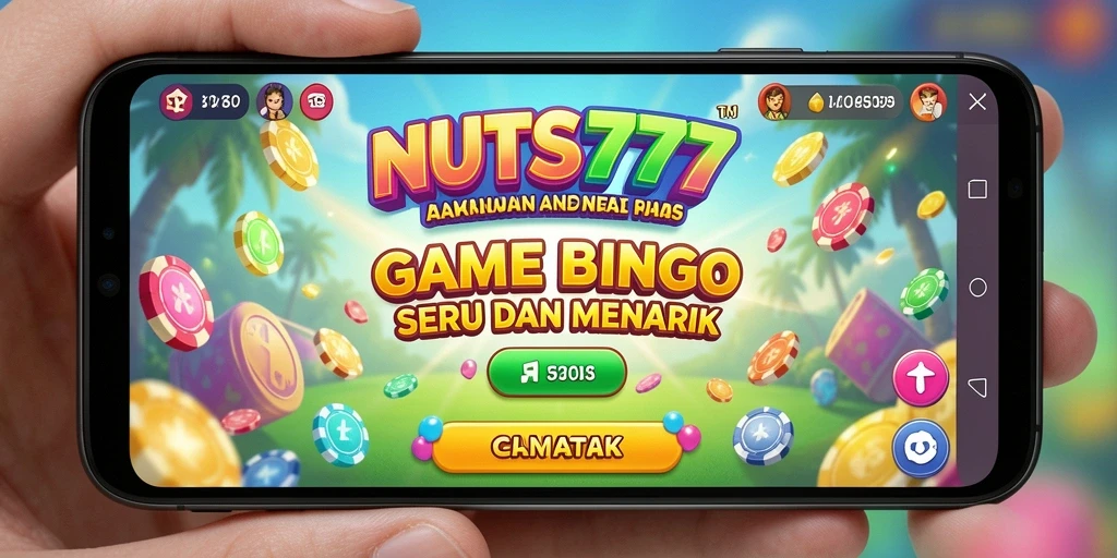 Tampilan gameplay NUTS777 yang seru dan penuh warna.