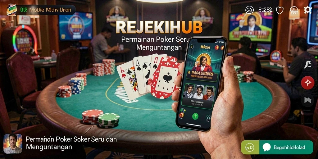 Tampilan menarik dari gameplay poker di REJEKIHUB.