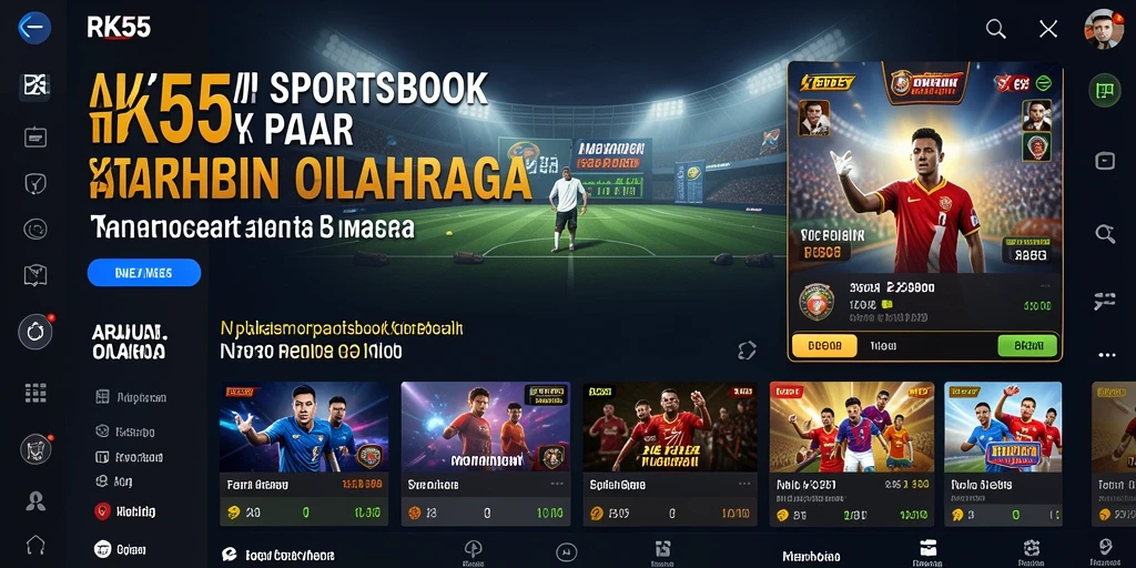 Tampilan menarik dan intuitif dalam permainan Sportsbook RK55.