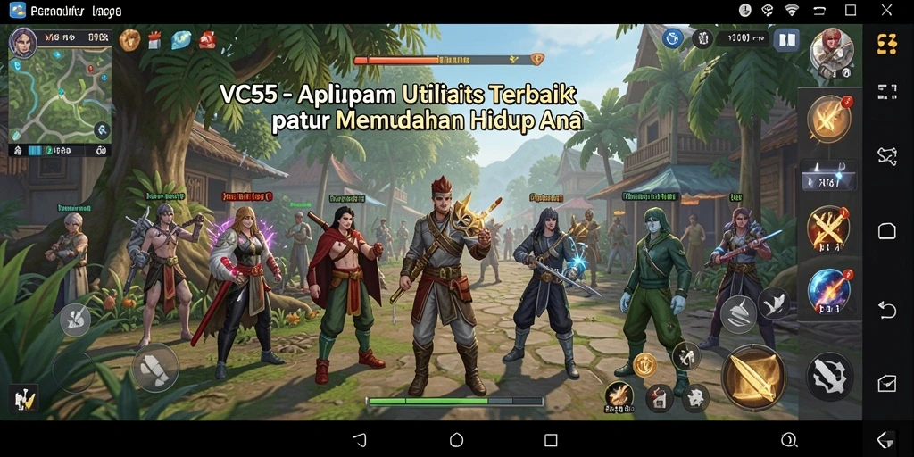 Tampilan utama VC55 dengan berbagai fitur utilitas yang praktis.